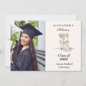 Champagner Perlen Kugel Abschlussfeier Ankündigung (Vorderseite)