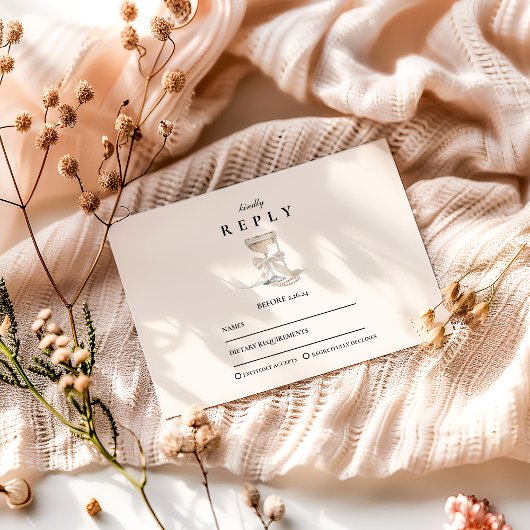 Champagner Perlen Kugel Abschlussfeier RSVP Karte