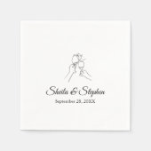 Champagner Personalisierter Hochzeitscocktail Serviette (Vorderseite)