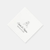 Champagner Personalisierter Hochzeitscocktail Serviette (Ecke)