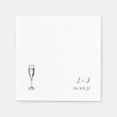 Champagner-Personalisiertes Monogramm-Hochzeitspap Serviette (Vorderseite)
