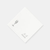 Champagner-Personalisiertes Monogramm-Hochzeitspap Serviette (Ecke)