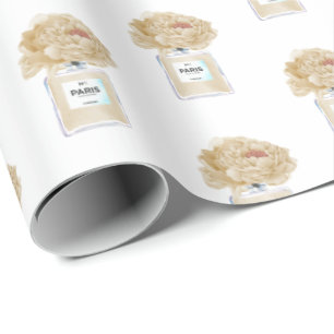 Champagner-Pfingstrosen und Parfüm Floral Geschenkpapier