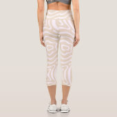 Champagner Pink Abstrakt Wave Muster Capri Leggings (Rückseite)