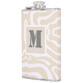 Champagner Pink Abstrakt Wave Muster Flachmann (Links)