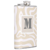 Champagner Pink Abstrakt Wave Muster Flachmann (Rechts)