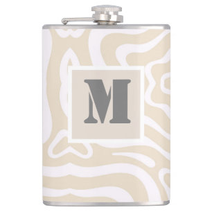 Champagner Pink Abstrakt Wave Muster Flachmann
