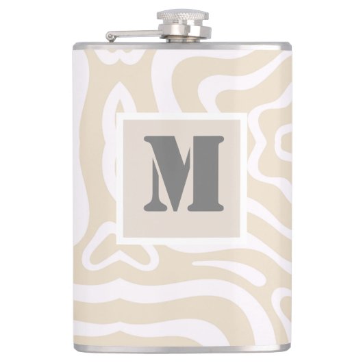 Champagner Pink Abstrakt Wave Muster Flachmann (Vorderseite)
