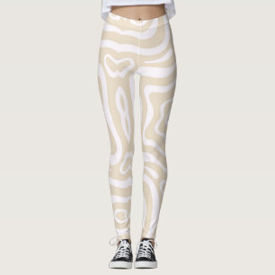 Champagner Pink Abstrakt Wave Muster Leggings