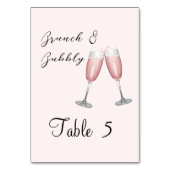 Champagner Pink Brautparty Party Tischnummer (Rückseite)