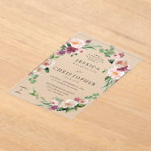 Champagner & Pink Floral 2 Hochzeit Acryleinladungen (Ablage )