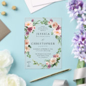 Champagner & Pink Floral 2 Hochzeit Acryleinladungen (In Situ (Hochzeit))