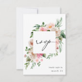 Champagner & Pink Floral w Mahlzeit UAWG 2 RSVP Karte (Vorderseite)