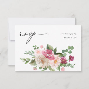 Champagner & Pink Floral w UAWG RSVP Karte