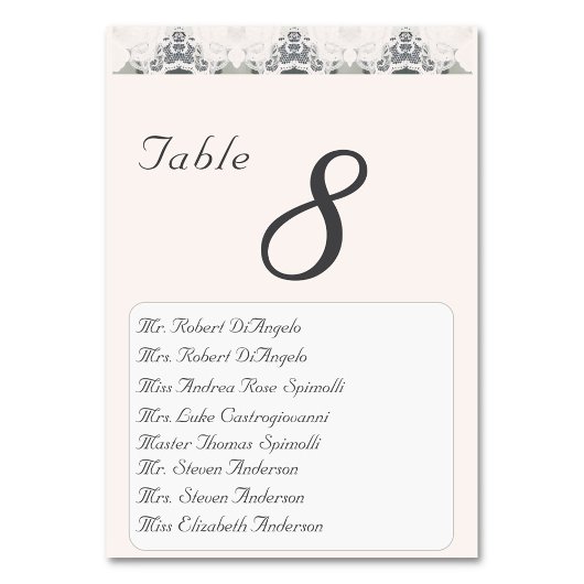 Champagner-Pink-Hochzeit-Tischnummer Tischnummer
