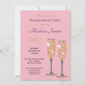 Champagner Pink Junggeselinnen-Abschied Einladung (Vorderseite)