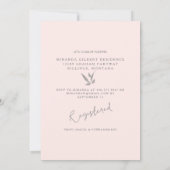 Champagner Pink & Silver Glam Baby Dusche Einladung (Rückseite)