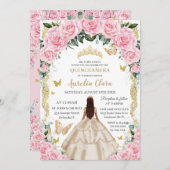 Champagner Pink Vintages Gold Einladung (Vorne/Hinten)