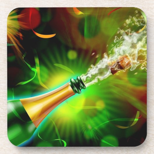 Champagner-Pop Getränkeuntersetzer (Vorderseite)