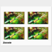 Champagner-Pop Rechteckiger Aufkleber (Blatt)