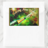 Champagner-Pop Rechteckiger Aufkleber (Tasche)