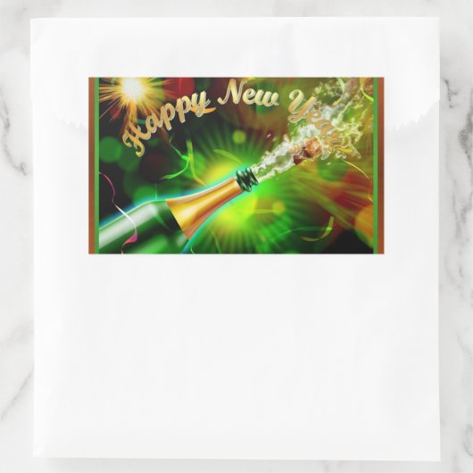 Champagner-Pop Rechteckiger Aufkleber (Tasche)