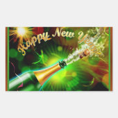 Champagner-Pop Rechteckiger Aufkleber (Vorderseite)