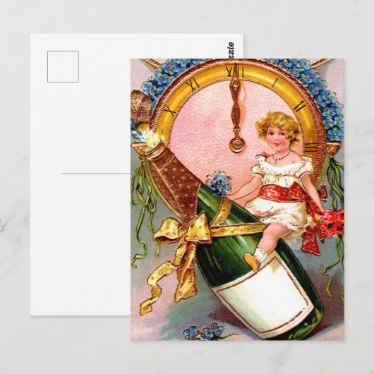 Champagner Postkarte (Vorne/Hinten)