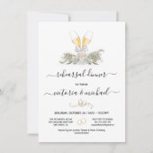 Champagner Probe Abendessen mit florierendem Wasse Einladung (Vorderseite)