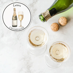Champagner Prosecco Liebhaber Name Stein Getränkeuntersetzer