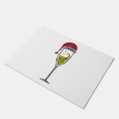 Champagner Prosecco zum Weihnachtsfest Fußmatte (Schrägansicht)