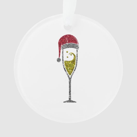 Champagner Prosecco zum Weihnachtsfest Ornament (Vorderseite)