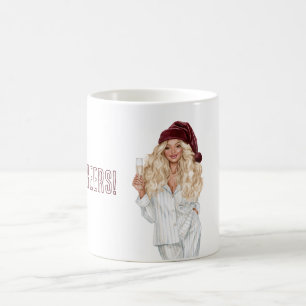 Champagner Prost Burgunder Weihnachten Blond Weibl Kaffeetasse