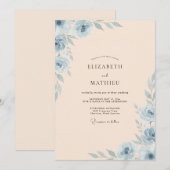 Champagner-Puder-Blatt-Hochzeit Einladung (Vorne/Hinten)