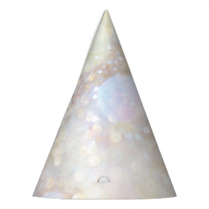 Champagner Regenbogen Bokeh Glitter Glam Party Partyhütchen