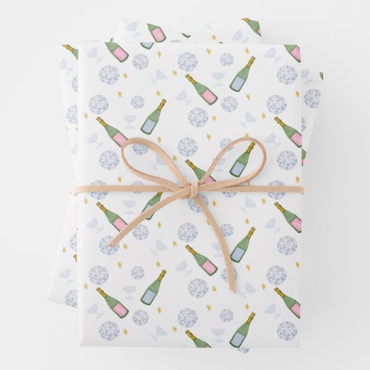 Champagner-Resolutionen Neujahr Geschenkpapier Set (Beispiel)