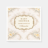 Champagner-Rosa-Barock-Baby-Party Serviette (Vorderseite)