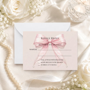 Champagner rosa Bogen Antwort RSVP Mitteilungskarte