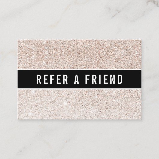 Champagner Rosa Glitzer Salon Referent Kunde Visitenkarte (Vorderseite)