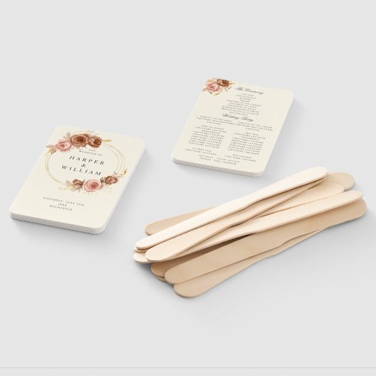 Champagner-Rosa-Goldkranz Fächer (Non-assembled)