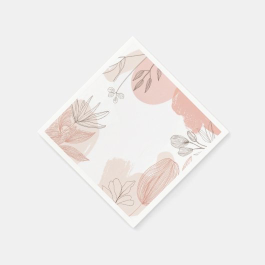 Champagner Rosa - Handgezeichnete Blüte Serviette (Ecke)