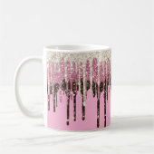 Champagner Rosa Schokolade Eiscreme Glitzer Tropfe Kaffeetasse (Links)