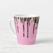 Champagner Rosa Schokolade Eiscreme Glitzer Tropfe Milchtasse (Linke Ecke)