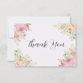 Champagner-Rose Chic Wedding Dankeskarte (Vorderseite)