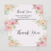 Champagner-Rose Chic Wedding Dankeskarte (Vorne/Hinten)