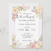 Champagner Rose Chic Wedding Einladung (Vorderseite)