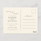 Champagner Rose Hochzeit speichern das Datum Postk Postkarte (Rückseite)