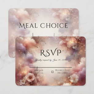 Champagner-Rosé Stardust Gartenhochzeit RSVP Karte