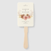 Champagner-Rosen-Wappen Hochzeit Fächer (Vorderseite)