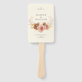 Champagner-Rosen-Wappen Hochzeit Fächer